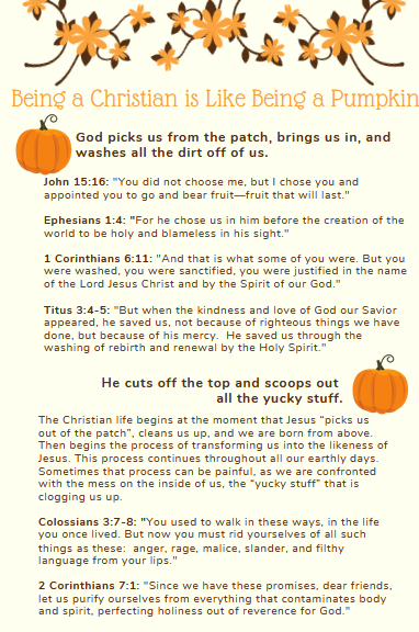 Christians are Like Pumpkins - Pumpkin Card Cover 
